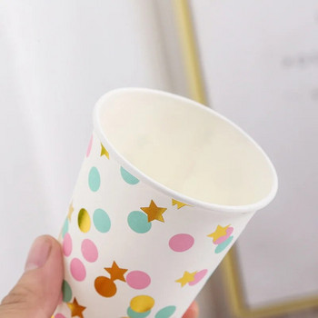 10 τμχ Χάρτινο φλιτζάνι μιας χρήσης Hot stamping Hot Silver Wave Dot Paper Cup Χονδρική προμήθειες γενεθλίων για οικογενειακό πάρτι
