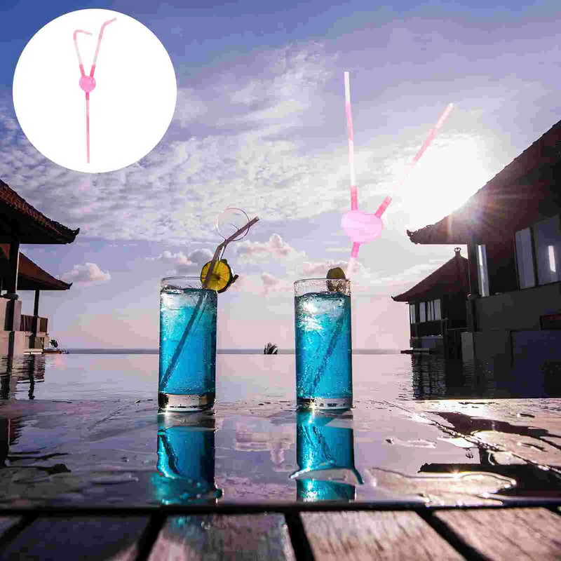 10 tk õlgedest topeltpead armastajatele Südamekõrred, plastist joogivalent