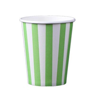 Dryžuoti puodeliai Gimtadienio papuošimai vakarėliui Vienkartiniai stalo reikmenys Popierinės servetėlės Puodeliai Lėkštės Staltiesės Vakarėlio reikmenys