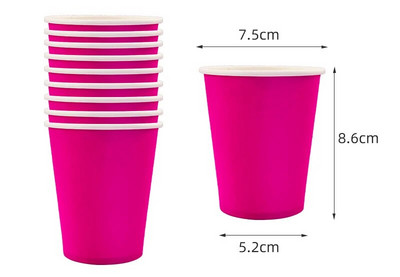 Papirnate čaše 250 ml Obiteljske potrepštine za zabave Dekoracije za dječje rođendane Potrepštine za dječje zabave Šalice Jednokratni setovi posuđa Šalice