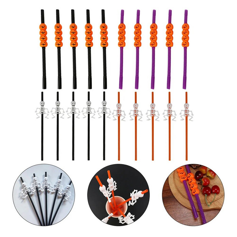 20 TK joogikõrred Halloweeni teemalised kõrred Plastikust kõrred Halloweeni peoks