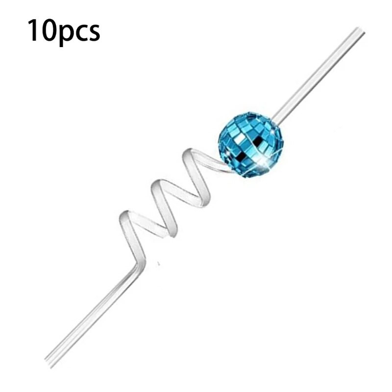 10 kom. Zrcalne disko kugle Slamke za diskoteke iz 70-ih Ukrasne slamke Pribor za zabave Y5GB