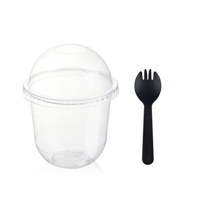 50 tk Ühekordsed koogitopsid Läbipaistvast plastist ilma auguta vahuvahuga magustoidutass kaanega peotarbed külmade jookide puuviljakreemi jaoks