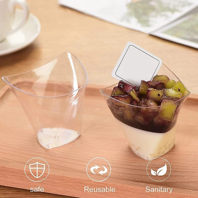 60/100 ml jednokratna plastična desertna čaša prozirna voćna sladoledna pjena smoothie puding čaša za kućnu rođendansku zabavu isporučuje se