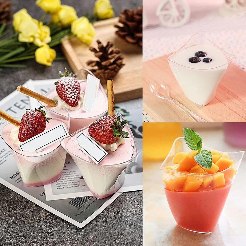 60/100 ml jednokratna plastična desertna čaša prozirna voćna sladoledna pjena smoothie puding čaša za kućnu rođendansku zabavu isporučuje se