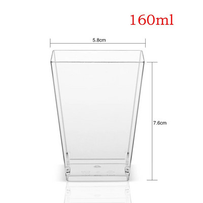 12/24 tk Mini magustoidu tassid 110 ml läbipaistev trapetsikujuline toidukonteiner vahusalve jaoks Pulmafestivali peolusikas kaasas