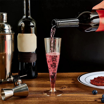 5 τεμ. Ποτήρια σαμπάνιας μίας χρήσης Ποτήρια κρασιού Πλαστικά φλάουτα σαμπάνιας Φλιτζάνια κοκτέιλ Φρυγανίσματος με φλάουτα σαμπάνιας Γαμήλιο πάρτι