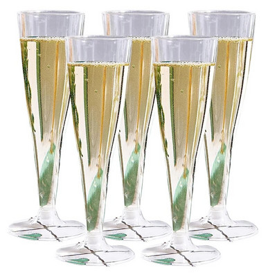 5PC jednokratne čaše za šampanjac Čaše za vino Plastične čaše za šampanjac Šalice za koktel Toasting Šampanjske čaše Svadbena zabava