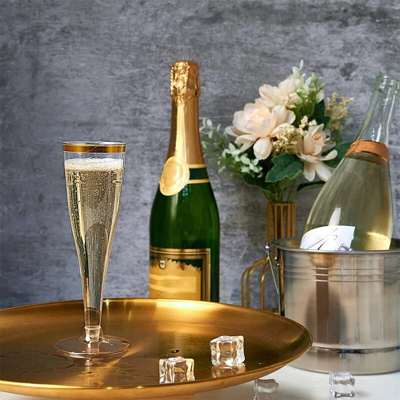 5PC jednokratne čaše za šampanjac Čaše za vino Plastične čaše za šampanjac Šalice za koktel Toasting Šampanjske čaše Svadbena zabava