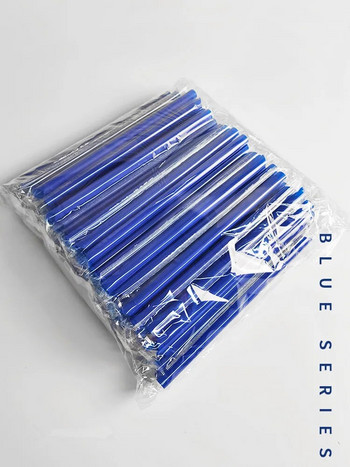 100 τεμ./συσκευασία Pure Blue μίας χρήσης Drinking Straw Bubble Tea Straw Πλαστικό άχυρο πόσιμο