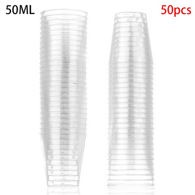 30/50X korduvkasutatav muffinitops Ümmargune plastist läbipaistev tassikoogid Ühekordsed magustoidutopsid Pudingikarbid Kaunistustööriistad Kook DIY