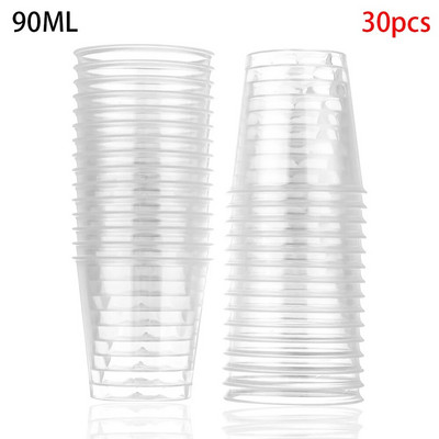 30/50X korduvkasutatav muffinitops Ümmargune plastist läbipaistev tassikoogid Ühekordsed magustoidutopsid Pudingikarbid Kaunistustööriistad Kook DIY