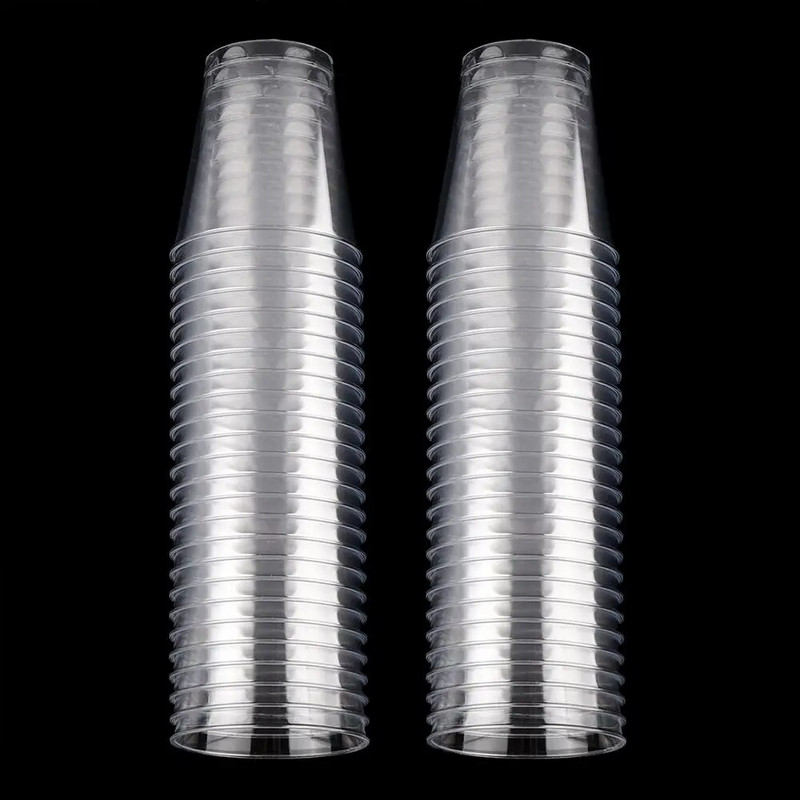 30/50X korduvkasutatav muffinitops Ümmargune plastist läbipaistev tassikoogid Ühekordsed magustoidutopsid Pudingikarbid Kaunistustööriistad Kook DIY