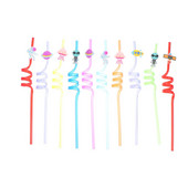 Loomingulised kõrred Spiraalikujulised kõrred Multifilmid Laste õled peotarbed PVC spiraalsed peokunsti õled