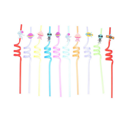 Loomingulised kõrred Spiraalikujulised kõrred Multifilmid Laste õled peotarbed PVC spiraalsed peokunsti õled