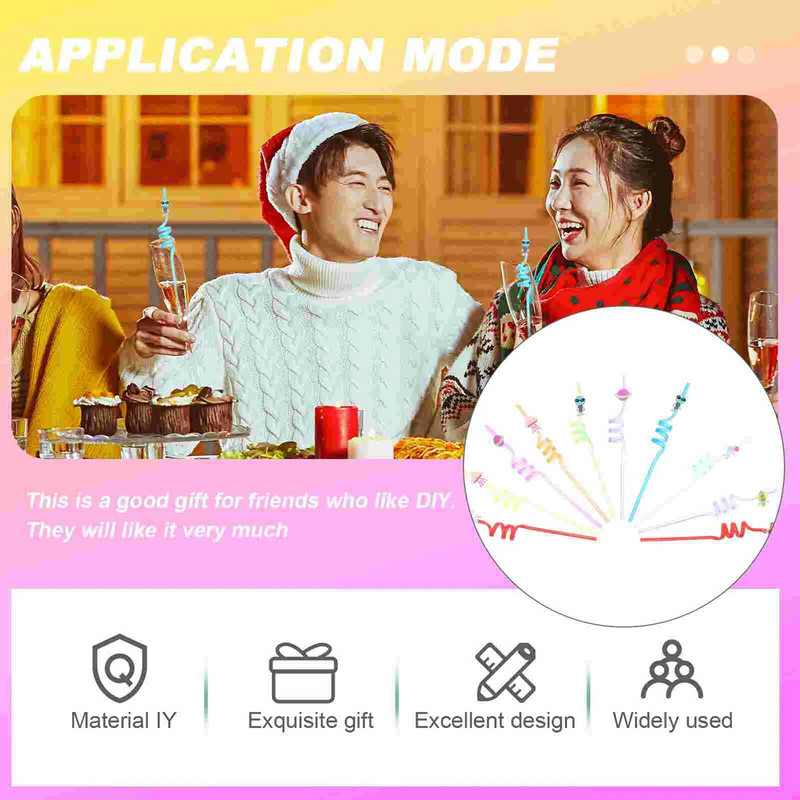 Loomingulised kõrred Spiraalikujulised kõrred Multifilmid Laste õled peotarbed PVC spiraalsed peokunsti õled