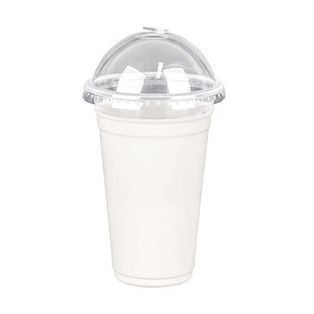 50 τμχ Νέα διαφανή πλαστικά φλιτζάνια μιας χρήσης Φλιτζάνια για ροφήματα τσαγιού γάλα με καπάκι για σε πακέτο για υπαίθριο πικνίκ Γενέθλια Κουζίνα