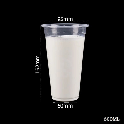 50 buc cești noi de unică folosință din plastic transparent, ceai cu lapte, cești pentru băuturi cu capace pentru picnic în aer liber pentru ziua de naștere.