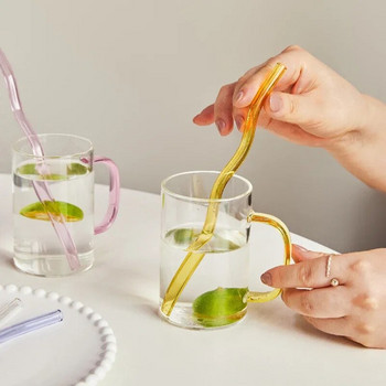 Grazy Artistry Glass Straws Twist Επαναχρησιμοποιήσιμα Καλαμάκια Γυάλινο Καλαμάκι Ανθεκτικό στη θερμότητα Γαλάκτωμα κατανάλωσης Τσάι με μακρύ στέλεχος