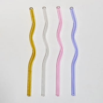 Grazy Artistry Glass Straws Twist Επαναχρησιμοποιήσιμα Καλαμάκια Γυάλινο Καλαμάκι Ανθεκτικό στη θερμότητα Γαλάκτωμα κατανάλωσης Τσάι με μακρύ στέλεχος