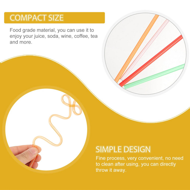 20 τμχ Καλαμάκια καινοτομίας δημιουργικού σχήματος Πλαστικά καλαμάκια Δημιουργικά καλαμάκια πόσιμου Τυχαίο χρώμα