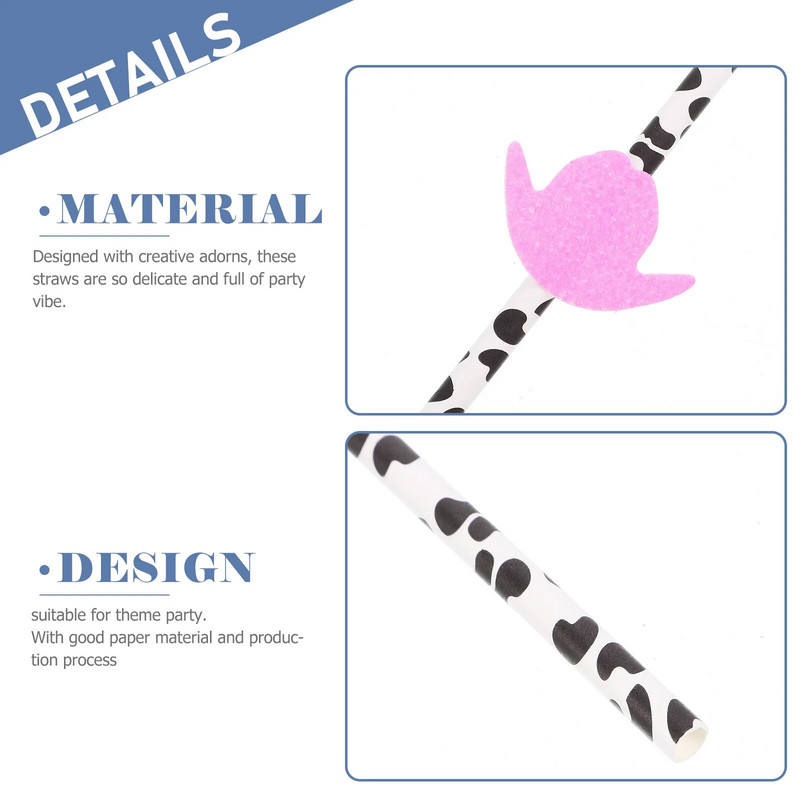 30tk Lehmakõrred Lehmatüdruku peotarbed Lehmaprindikõrred Paber Joogikõrred