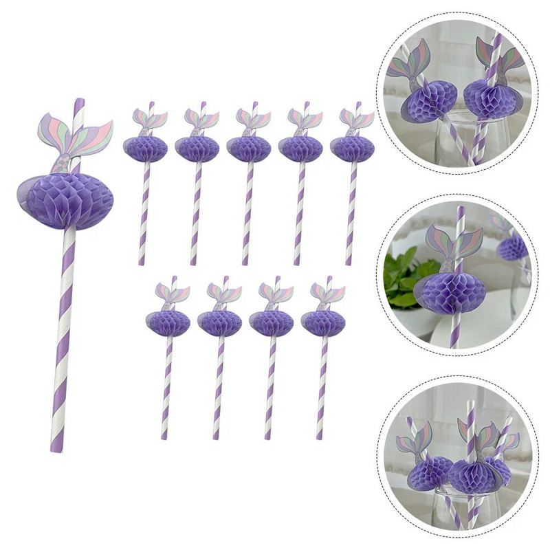 50tk Paberist Merineitsi kärgstruktuuriga kõrred Paberkõrred Kokteilid Joogikõrred