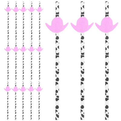 30 komada slamki od kravljeg papira, ukrasnih slamki za piće, papirnatih slamki za piće