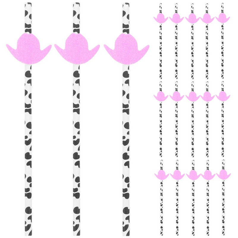 30 komada slamki od kravljeg papira, ukrasnih slamki za piće, papirnatih slamki za piće