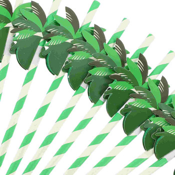 50 бр. Тропически хавайски сламки Коктейли Кокосово дърво Сламки за пиене Летни партита на плажа