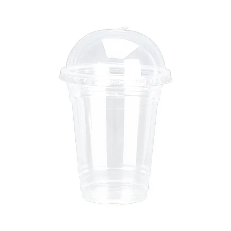 50 kom voćnih čaša jednokratne ledene čaše s mjehurićima za čaj s poklopcem za jednokratnu upotrebu Smoothie čaše za hladno piće Kupolasti poklopci