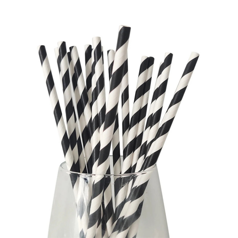 Biológiailag lebomló csíkok papír szívószálak Rózsaszín kék sárga csíkok szívószálak Esküvői születésnapi parti dekoráció Babazuhany gyerekeknek