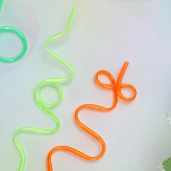 25бр. Twists Straws Crazy Loop Straws Straws Цветни сламки за пиене Party Favor Парти консумативи за рожден ден Сватбен фестивал