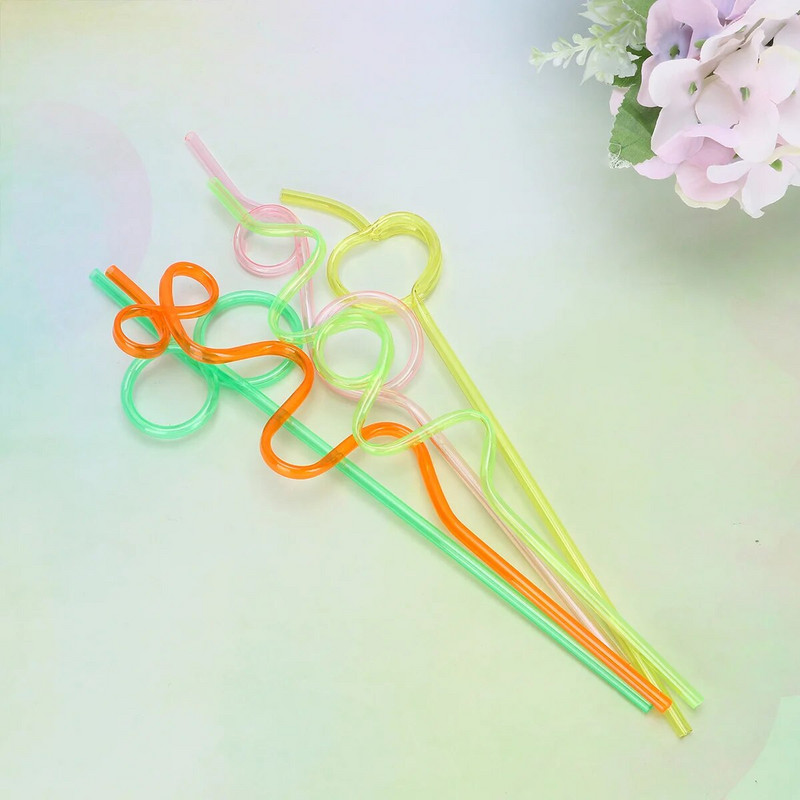 25 τμχ Twists Straws Crazy Loop Straws Καλαμάκια Πολύχρωμα καλαμάκια ποτού Μπομπονιέρα για πάρτι Προμήθειες για φεστιβάλ γάμου γενεθλίων