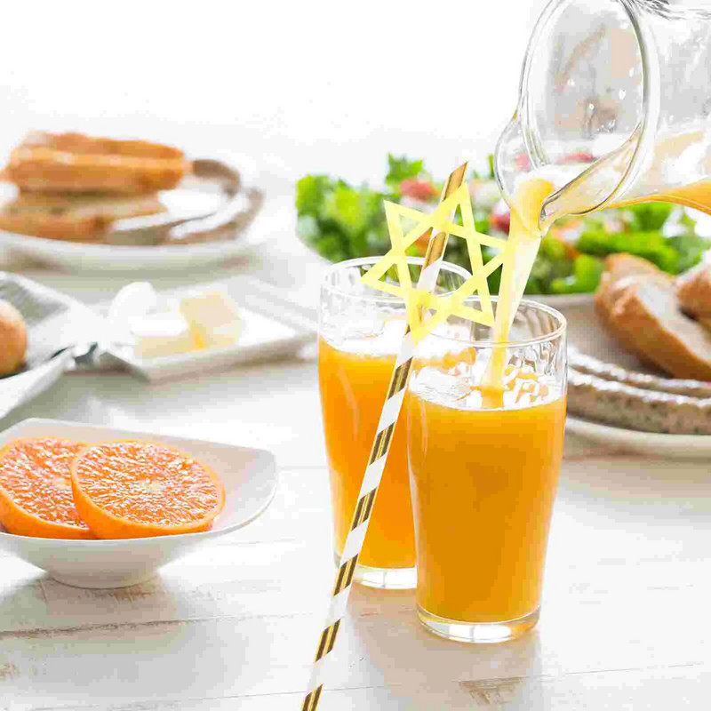 20 kom. Papirnate slamke Slamke za mliječne napitke Slamke za posluživanje Hanukkah zabava u različitim bojama