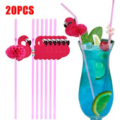 10/20 TK PVC Flamingokõrred Ühekordsed kokteilid Joogikõrred Sünnipäeva pulmapeokaunistus Suvised basseini rannatarbed