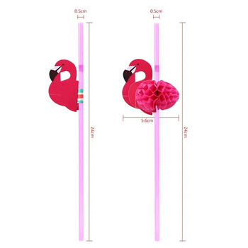 10/20 τμχ PVC Flamingo Straws Κοκτέιλ μιας χρήσης Καλαμάκια πόσης Γενέθλια Διακόσμηση πάρτι γάμου Καλοκαιρινή πισίνα Προμήθειες παραλίας