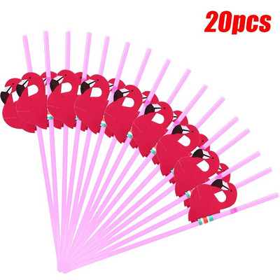 10/20 TK PVC Flamingokõrred Ühekordsed kokteilid Joogikõrred Sünnipäeva pulmapeokaunistus Suvised basseini rannatarbed