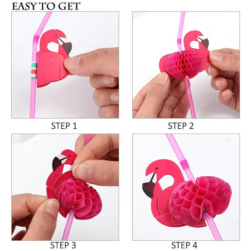 10/20 TK PVC Flamingokõrred Ühekordsed kokteilid Joogikõrred Sünnipäeva pulmapeokaunistus Suvised basseini rannatarbed