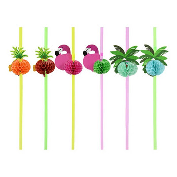 25 бр. Flamingo Coconut Tree Сламки за пиене Hawaiian Beach Birthday Party Decor Summer Pool Wedding Party Bar Drink Accessories
