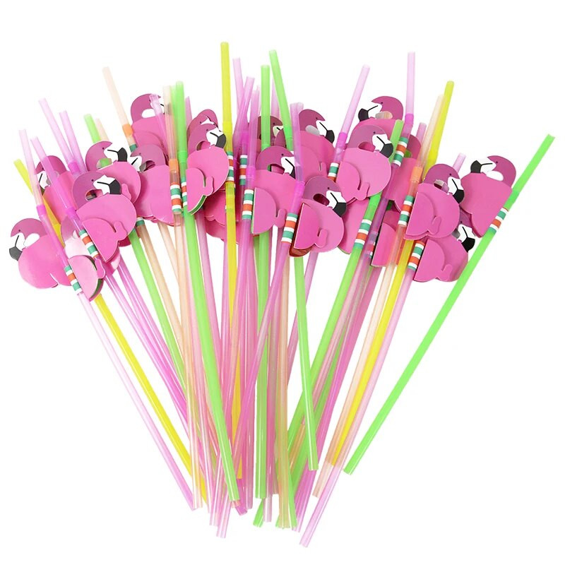 25 tk Flamingo kookospähklipuu joogikõrred Hawaii ranna sünnipäevapeo sisustus Suvine basseini pulmapeo baari joogitarvikud
