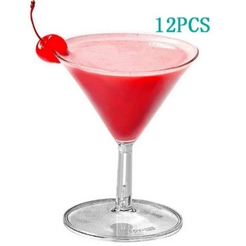 12 PCS 60ML Коктейлна чаша за еднократна употреба Пластмаса Чаша за шампанско Флейти Десерт Парти Бокал Бар Чаша за напитки Мини чаша за вино Пластмаса