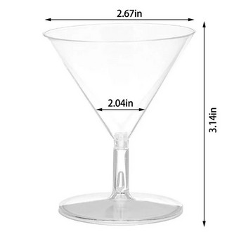 12 PCS 60ML Коктейлна чаша за еднократна употреба Пластмаса Чаша за шампанско Флейти Десерт Парти Бокал Бар Чаша за напитки Мини чаша за вино Пластмаса