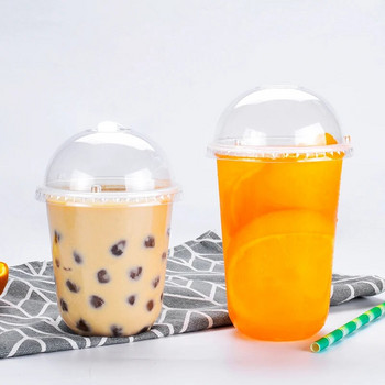 50 τεμ/συσκευασία 360/500/700 U Shaped Bubble Tea Cup Μαλακό πλαστικό φλιτζάνι Boba φλιτζάνια τσαγιού Φλιτζάνια μιας χρήσης Αποδοχή προσαρμογής