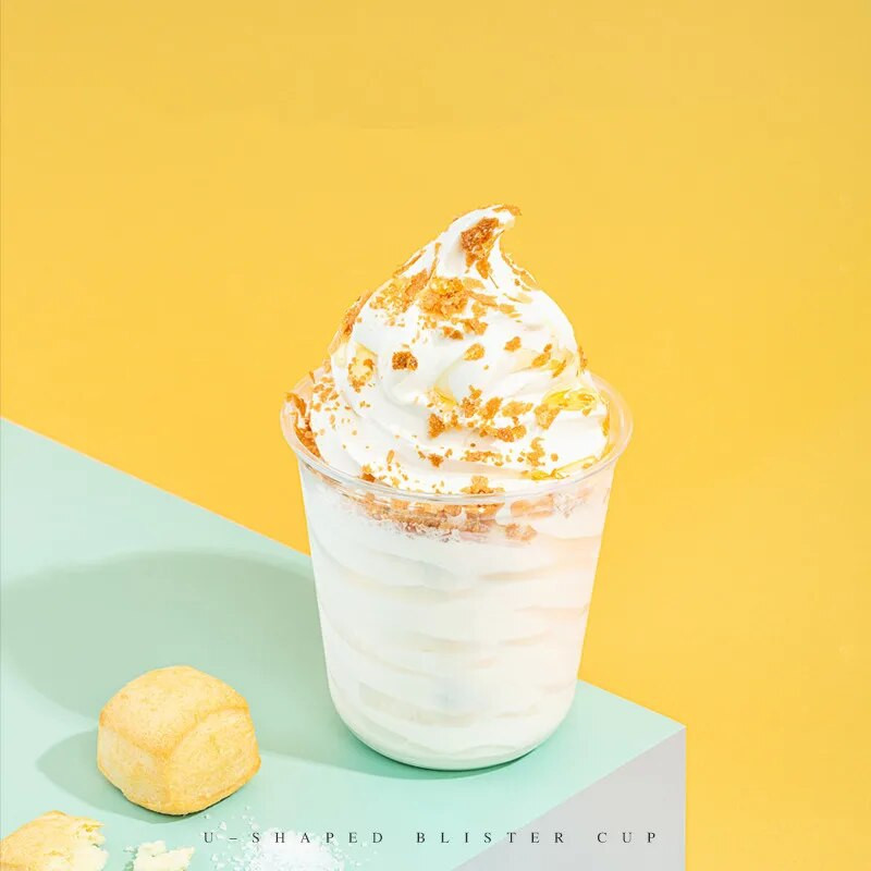 50 tk/pakk 360/500/700 U-kujuline mulli teetass Pehmest plastikust tass Boba teetassid Ühekordsed tassid Nõustuge kohandamisega