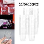 20/60/100 tk. Uued ühekordselt kasutatavad läbipaistvad plasttopsid väljas piknikule sünnipäevaköök, peolauanõud, maitsmispeoklaasid