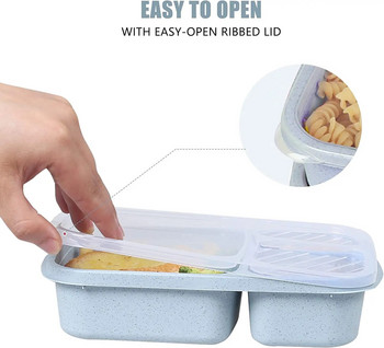 Κουτί μεσημεριανού γεύματος Πλαστικά δοχεία για μεσημεριανό φούρνο μικροκυμάτων χωρίς BPA Meal Prep Bento Κουτί γεύματος με καπάκια Επαναχρησιμοποιούμενα δοχεία αποθήκευσης τροφίμων