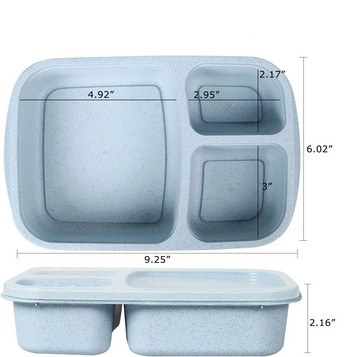 Кутия за обяд Пластмасови контейнери за обяд в микровълнова фурна Кутия за обяд Bento без бисфенол А с капаци Контейнери за многократна употреба за съхранение на храна