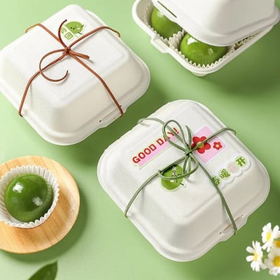 20 vnt. vienkartinė priešpiečių dėžutė ekologiška „Bento Box“ kepyklų talpykla Vaisių mėsainių pyrago patiekalų paruošimo pakavimo maisto talpa