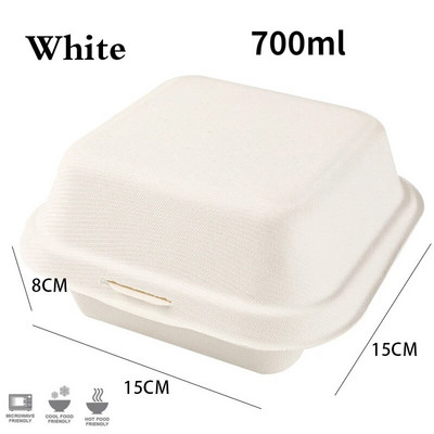 20 tk ühekordselt kasutatav lõunasöögikarp Keskkonnasõbralik Bento Box pagarikonteiner Puu-hamburgeri koogisöögi ettevalmistamise pakend toidukonteiner